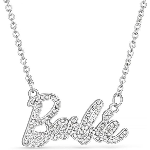 NEW Sparkling Bling Swarovski Crystal Rhinestone Barbie Logo Necklace +G… - Picture 15 of 15